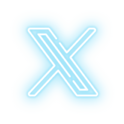 Blue Neon X Icon
