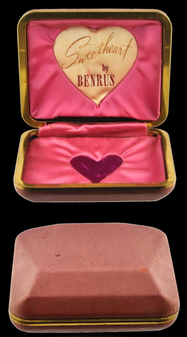 Here is a Benrus Sweetheart box perfect for your ladies vintage watch. You have to love the graphics and the pink-satin lining.