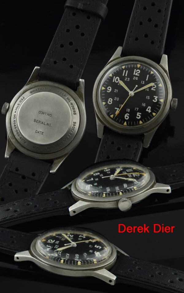 1964 Benrus USA Department Of Defense stainless steel military watch with original dial, anti-magnetic case, and manual winding movement.