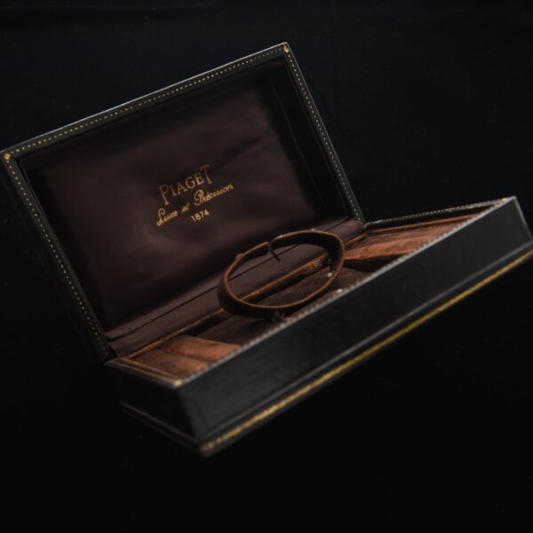 Circa 1960s or 1970s Piaget watch box measuring 4.25x6.25" and is in very good condition with usual wear on the interior velvet.
