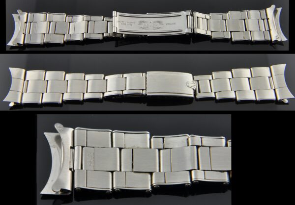 1969 Rolex Oyster bracelet with original stretch links, signed first quarter of the buckle, and 5.5" length.