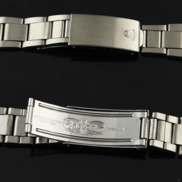 Extremely tight Rolex Oyster stainless steel bracelet measuring 5.75" with 357 end pieces for Air-King, Daytona, Perpetual, and more.