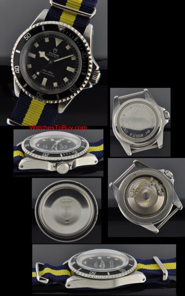1968 Tudor Oyster Prince Submariner stainless steel watch with original snowflake dial, hands, bezel, case, and rare high-domed crystal.