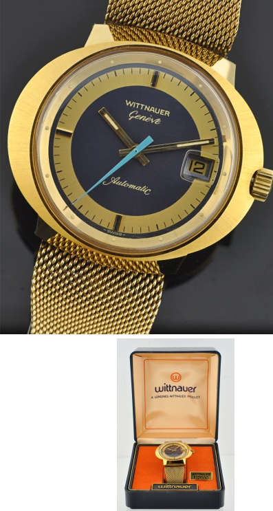 New-old-stock Wittnauer gold-plated watch that was professionally cleaned by our watchmaker and comes with its original box.
