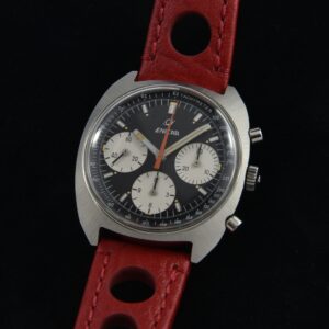This 1960s vintage Enicar chronograph is known as the "Mitter." Gerhard Mitter was sponsored by Enicar, and was a Formula 1 race car driver 1963-1967.