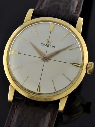 1958 Omega gold-plated watch with original restored quadrant dial, Dauphine hands, baton markers, and clean, accurate caliber 511 movement.