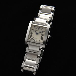 This is that subtle and chic watch you will wear for a lifetime. This is the ladies size 20mm stainless steel Cartier Tank Française dating to 2016.