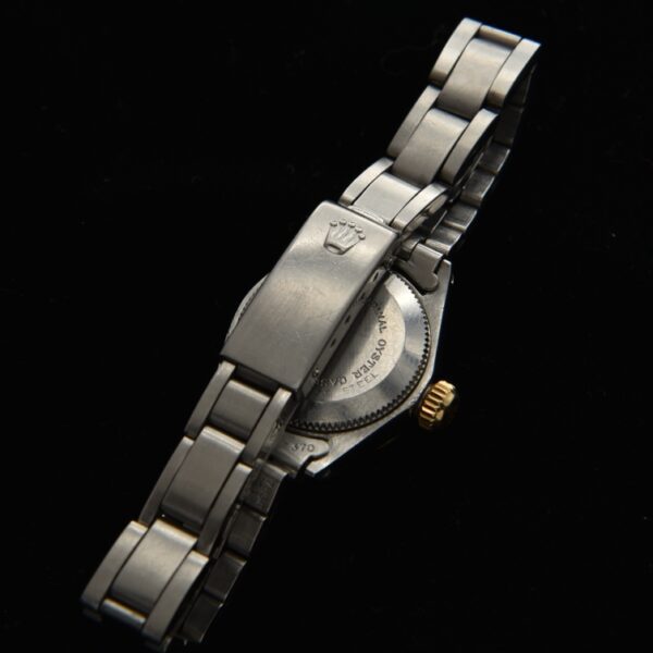 Here is a vintage 1972 ladies Tudor automatic winding watch made by Rolex. As you can see, the stainless steel Rolex Oyster bracelet is present.