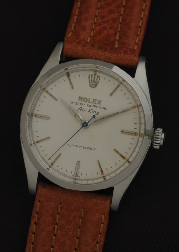 1958 Rolex Oyster Perpetual Air-King Super Precision stainless steel watch with original dial, case, and caliber 1050 automatic movement.