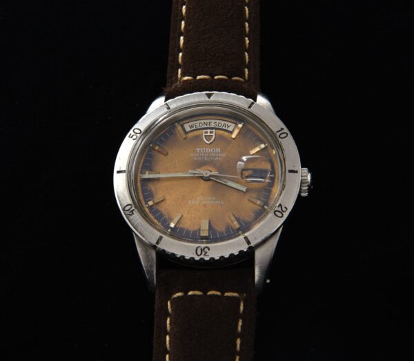 These ref. 7020 late 1960s Tudor Jumbo Date-Day watches are amazing to wear due to their very large 39mm stature.