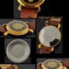 1950s Royce gold-plated watch with original case, beaded sides, art-deco lugs, Arabic numerals, and cleaned, accurate clean manual movement.