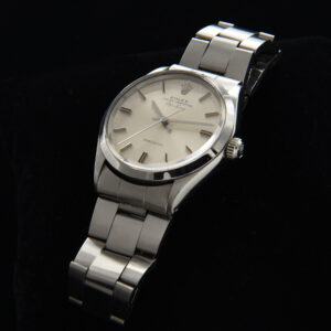 This is a 34mm vintage Rolex Air-King in stainless steel dating to 1972. This watch looks very clean and comes with the original folded Oyster steel bracelet.