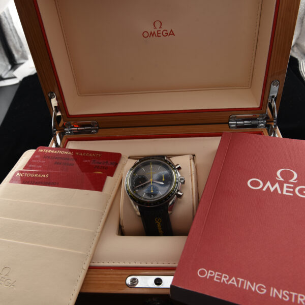 This stainless steel Omega Speedmaster Racing was introduced in 2012, discontinued and quite collectable.