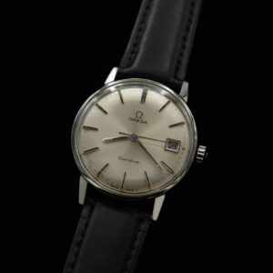 This 1968 vintage Omega Geneve is as simple and understated as they come. The 34mm stainless steel case with sea monster screw-back case looks pristine.