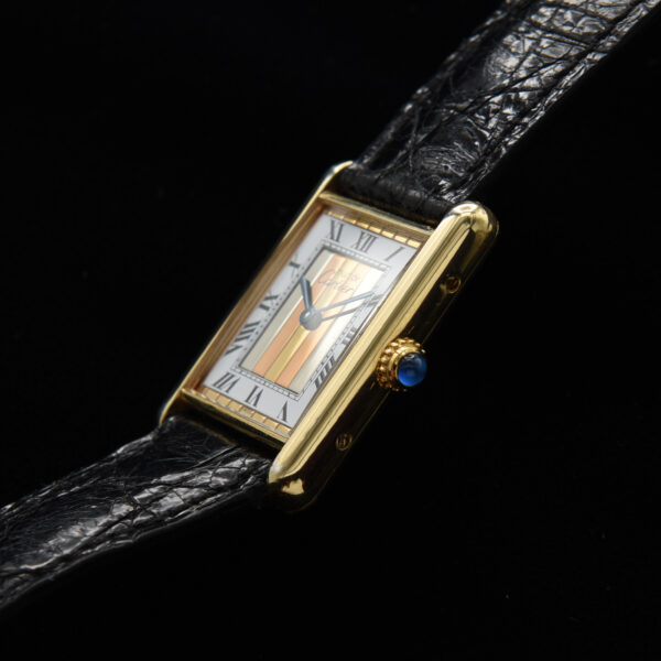 Condition is everything when evaluating a watch - and this vintage late 1980s Must De Cartier Trinity Tank is incredibly clean. The Cartier quartz movement was just fully serviced and accurate.