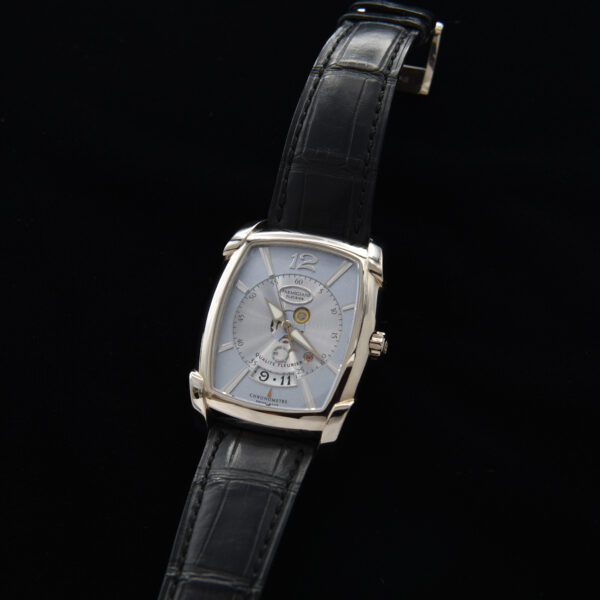 This is a rare 2014 Parmigiani Fleurier Kalpa 18k White Gold Automatic winding watch with only 50 units produced.