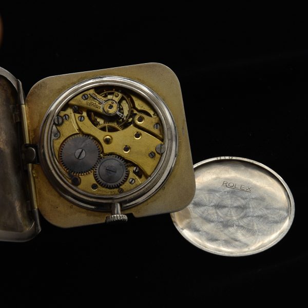 In over 40 years collecting, I have never seen another example of this circa 1920s vintage silver Rolex folding desk/pocket watch.