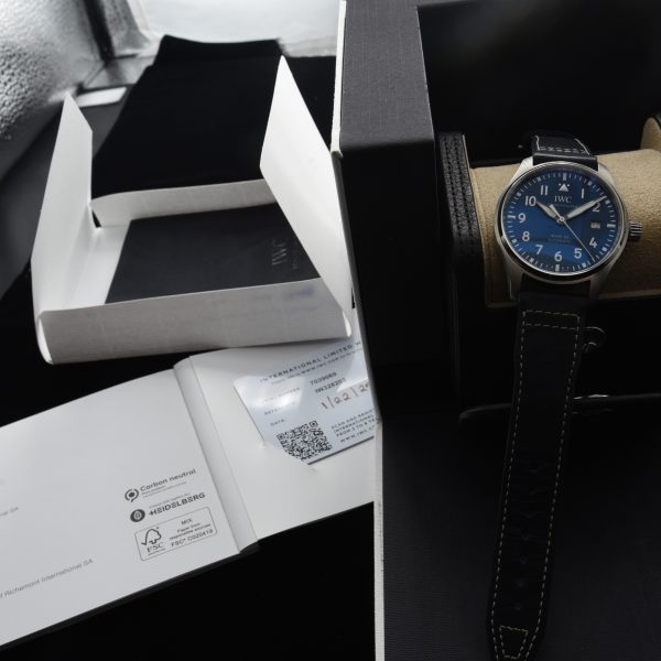 This is a new 2025 IWC ref. IW328203 Pilot's Watch Mark XX complete as sold new with box and papers. This watch was worn 3 times and kept in the box.