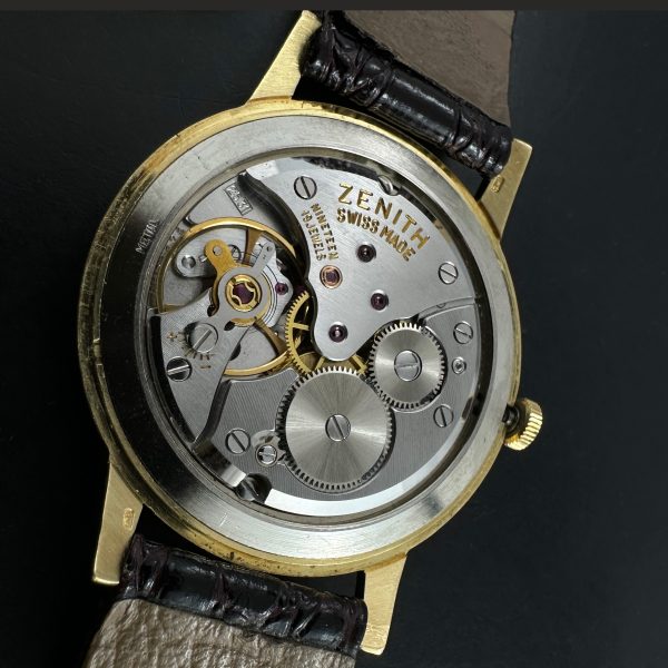 Here is a 1960s 7.5mm thin 34mm 18k solid gold Zenith manual winding watch known as the Stellina.