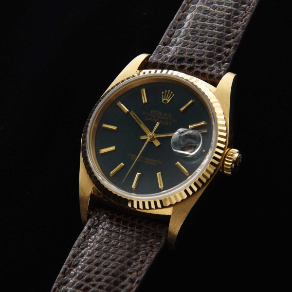 1987 Solid 18k Gold Rolex Datejust Original Green Dial - Image 9