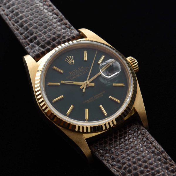1987 Solid 18k Gold Rolex Datejust Original Green Dial - Image 8