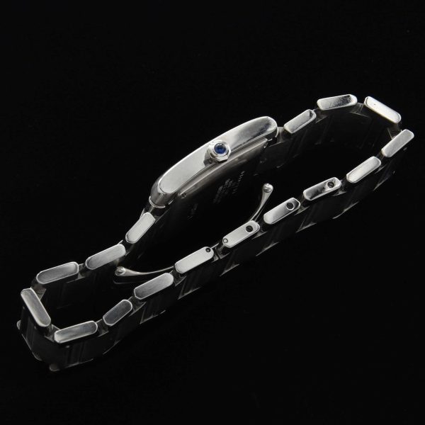 This is a Cartier Tank Francaise men's watch dating to the 2000's. This all-stainless-steel Cartier measures 28x32mm, which is the large size in this model.