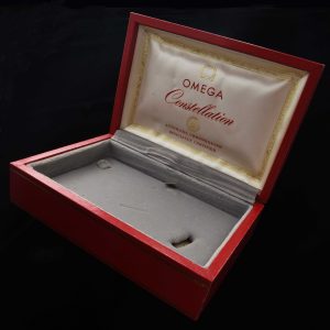 This truly is a very rare Omega Constellation box dating to the 1950s. This measures a fairly large 4.24"x6.25".