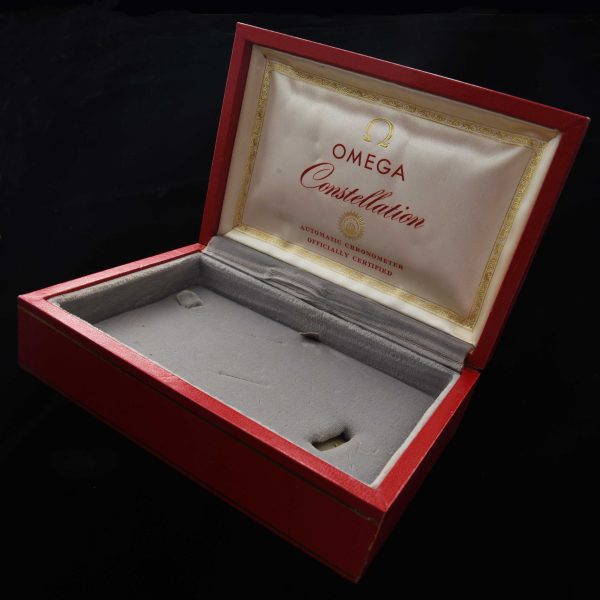 This truly is a very rare Omega Constellation box dating to the 1950s. This measures a fairly large 4.24"x6.25".