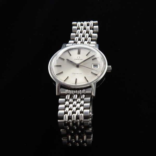 This is a 35mm vintage Omega Geneve having a very clean dial, original hands and date feature. The Omega manual winding caliber 1030 movement was recently serviced and is accurate.