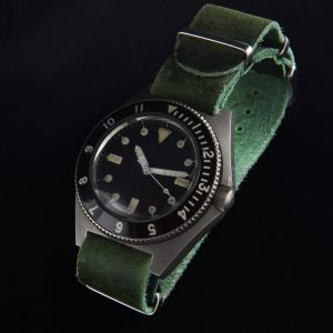 This is an original 1970s Benrus Type 1 "Sterile" vintage watch. The wording "sterile" comes from the rumors that these watches with only the serial numbers on the case-back were worn by covert operators, such as CIA operatives.