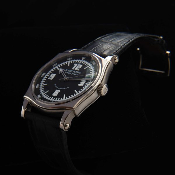 This circa 2002 Roger Dubuis Sympathie measuring 43mm is solid-18k-white gold is number five of only 28 watches produced.
