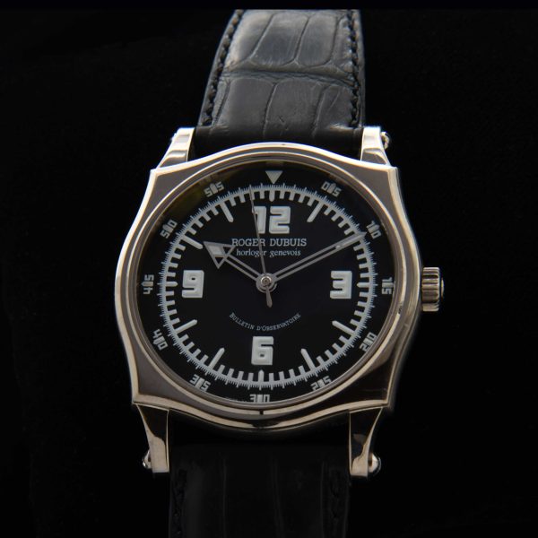 This circa 2002 Roger Dubuis Sympathie measuring 43mm is solid-18k-white gold is number five of only 28 watches produced.