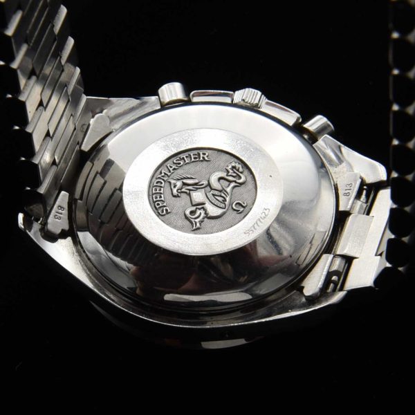 This 39mm stainless steel Omega Speedmaster triple-date chronograph checks all the boxes.