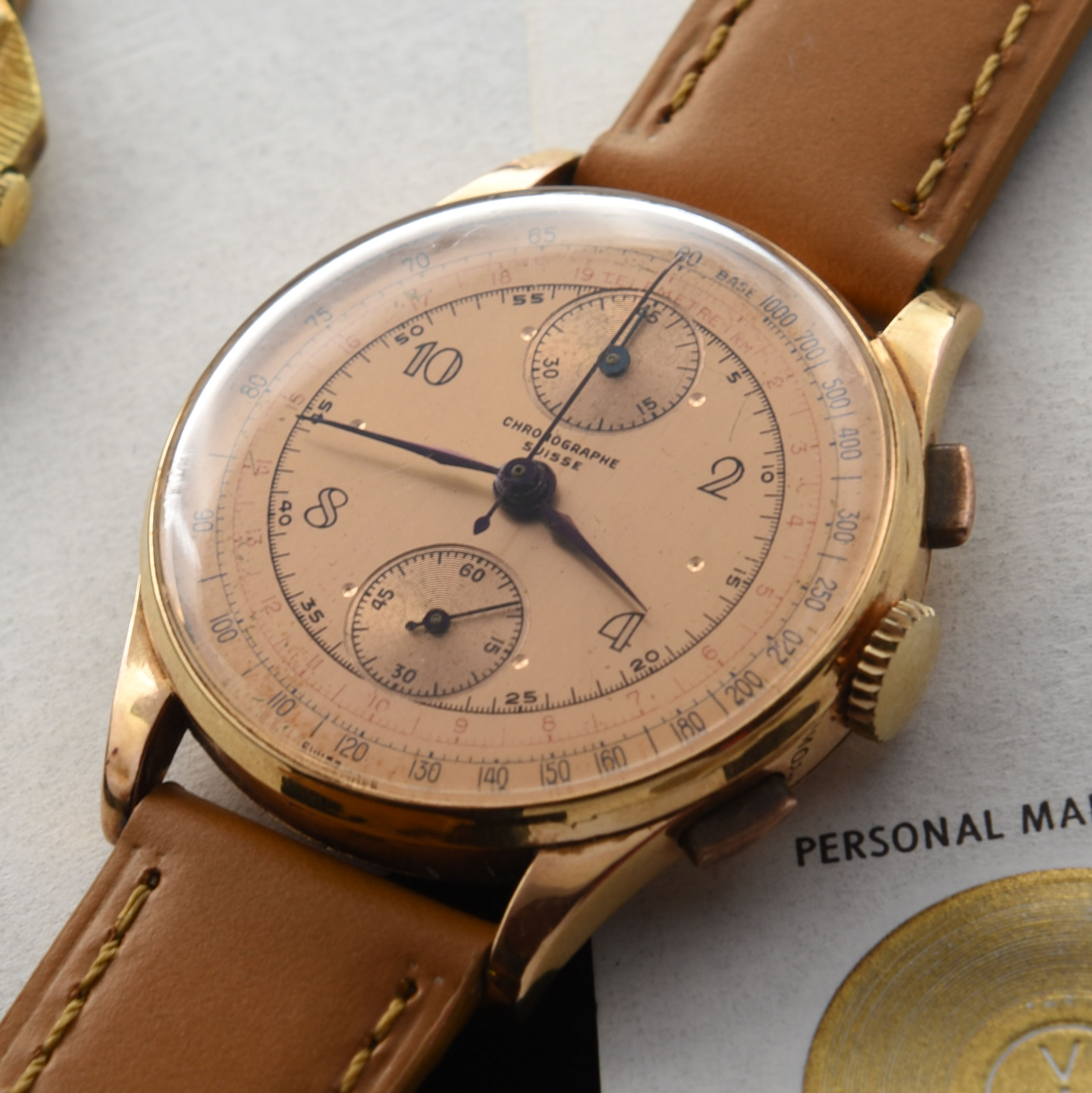 This is a collection of Johnny Cash's Manager's (Saul Holiff's) gold-plated Movado Dual-Time and Chronographe Suisse 18k-Gold watch. Both watches come with a certificate of authenticity from his son Jonathan Holiff.